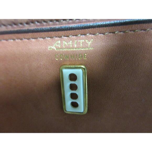 VTG Amity Leather Trim Clutch Wallet Camel Tan Women with BOX NEW - Picture 10 of 14